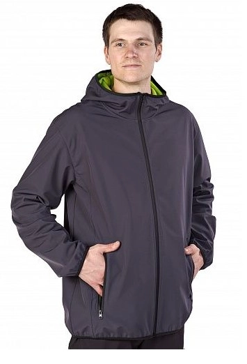 фото куртка арго (тк.softshell) cosmo-tex, серый/лайм