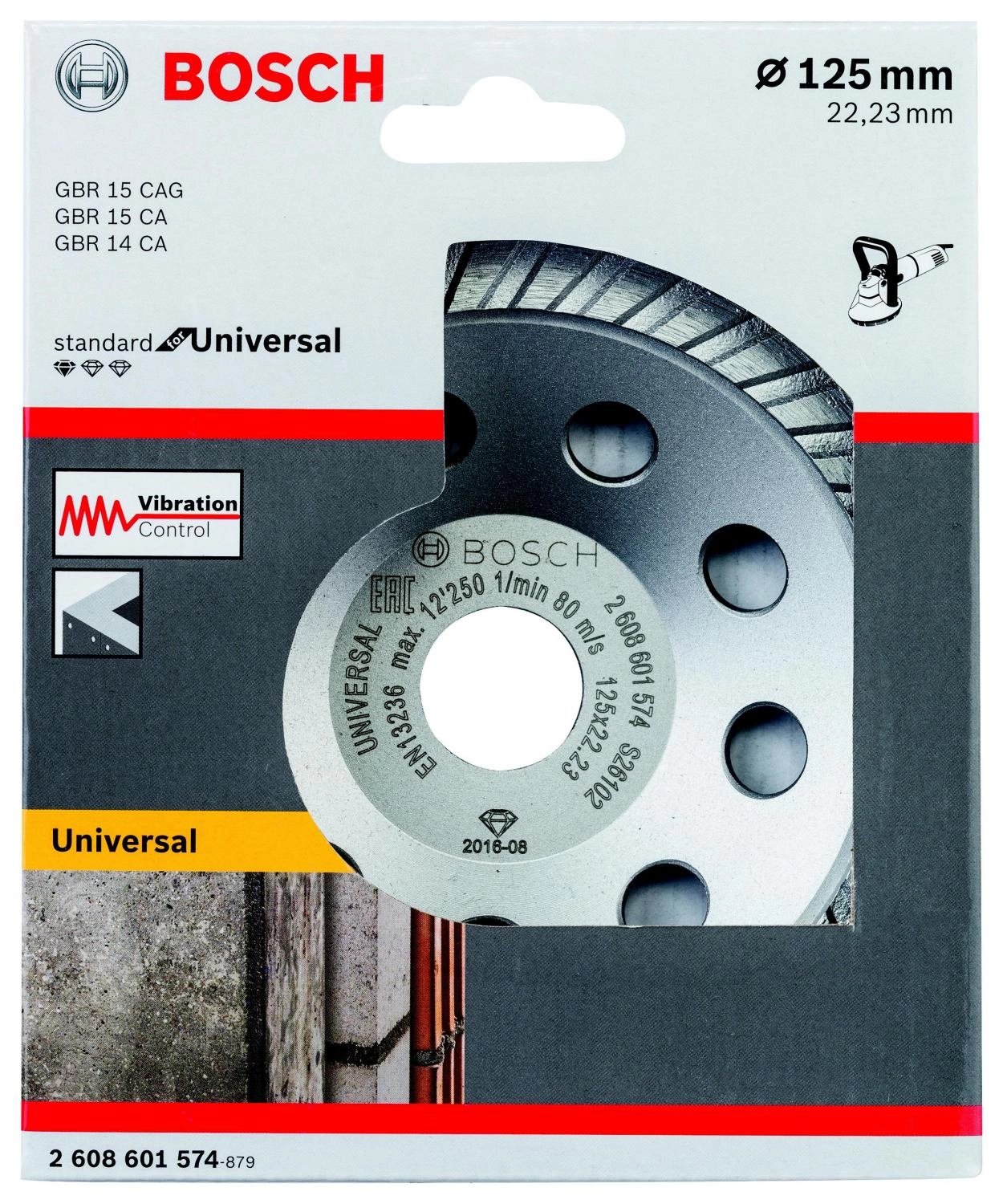 Чашка BOSCH Ф125х22мм по бетону (2608601574)