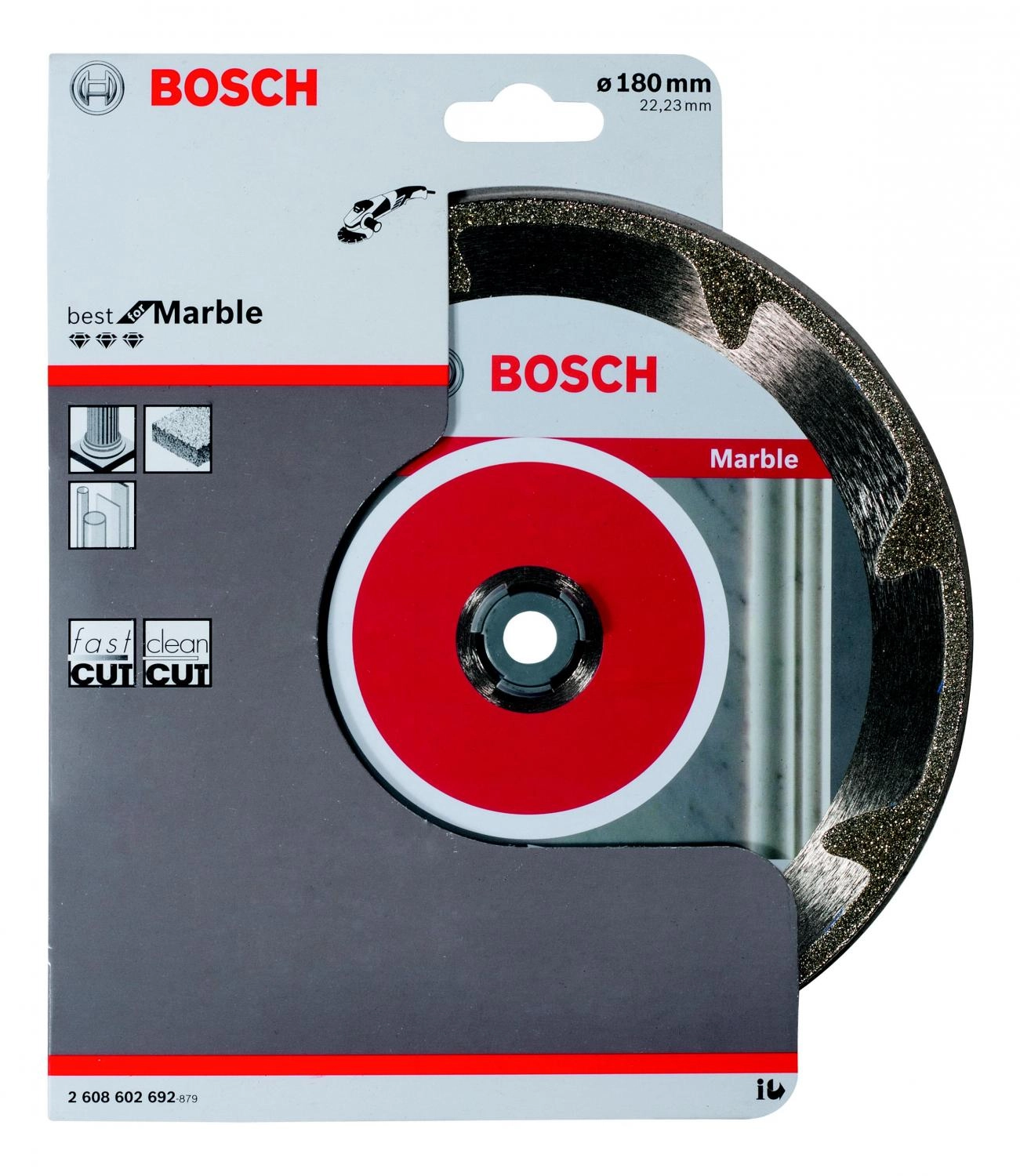 Круг алмазный BOSCH BEST FOR MARBLE (2608602692) Ф180х22мм по кирпичу