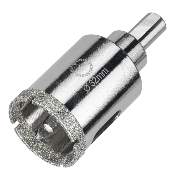 Алмазная коронка по керамограниту, плитке, кафелю 32 мм с центром Diamond Industrial