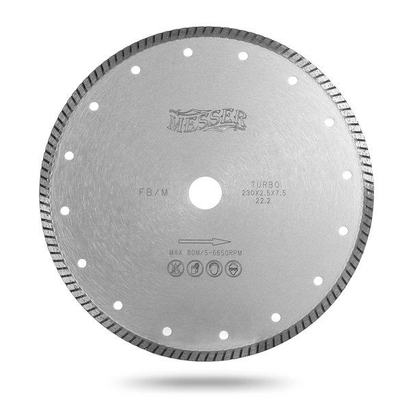 Диск турбо для резки бетона FB/M, сухой, 180D-2.3T-7.5W-22.2