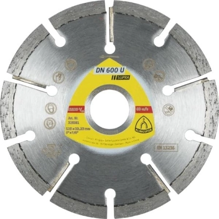Алмазный диск KLINGSPOR 125X6X22,23/10S/7/S/DT/SUPRA/DN600U