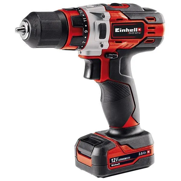 фото дрель аккумуляторная einhell te-cd 12/1 li (2x2.0ah)