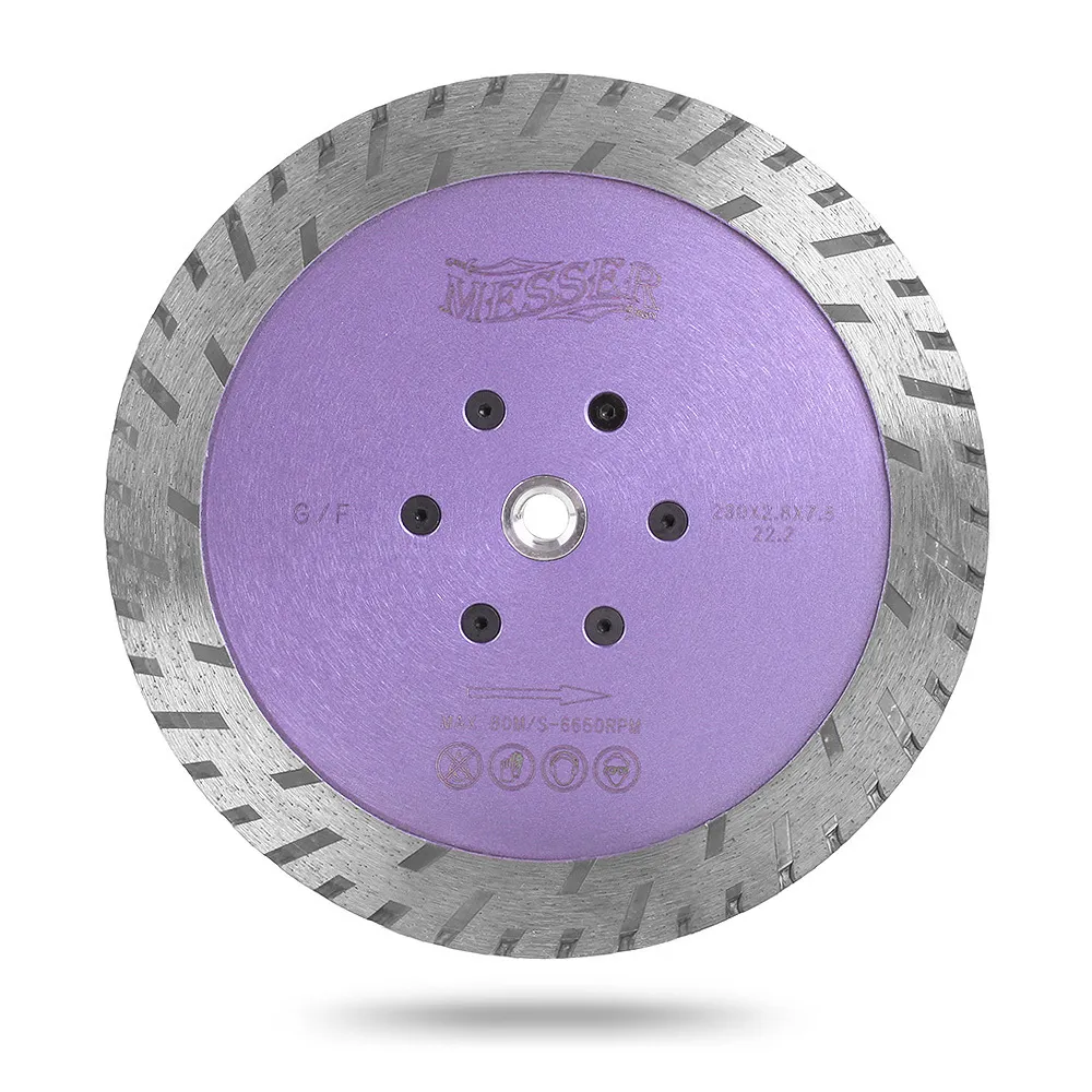 Алмазный диск для резки и шлифовки гранита G/F, сухой, 230D-2.8T-7.5W-22.23-6P