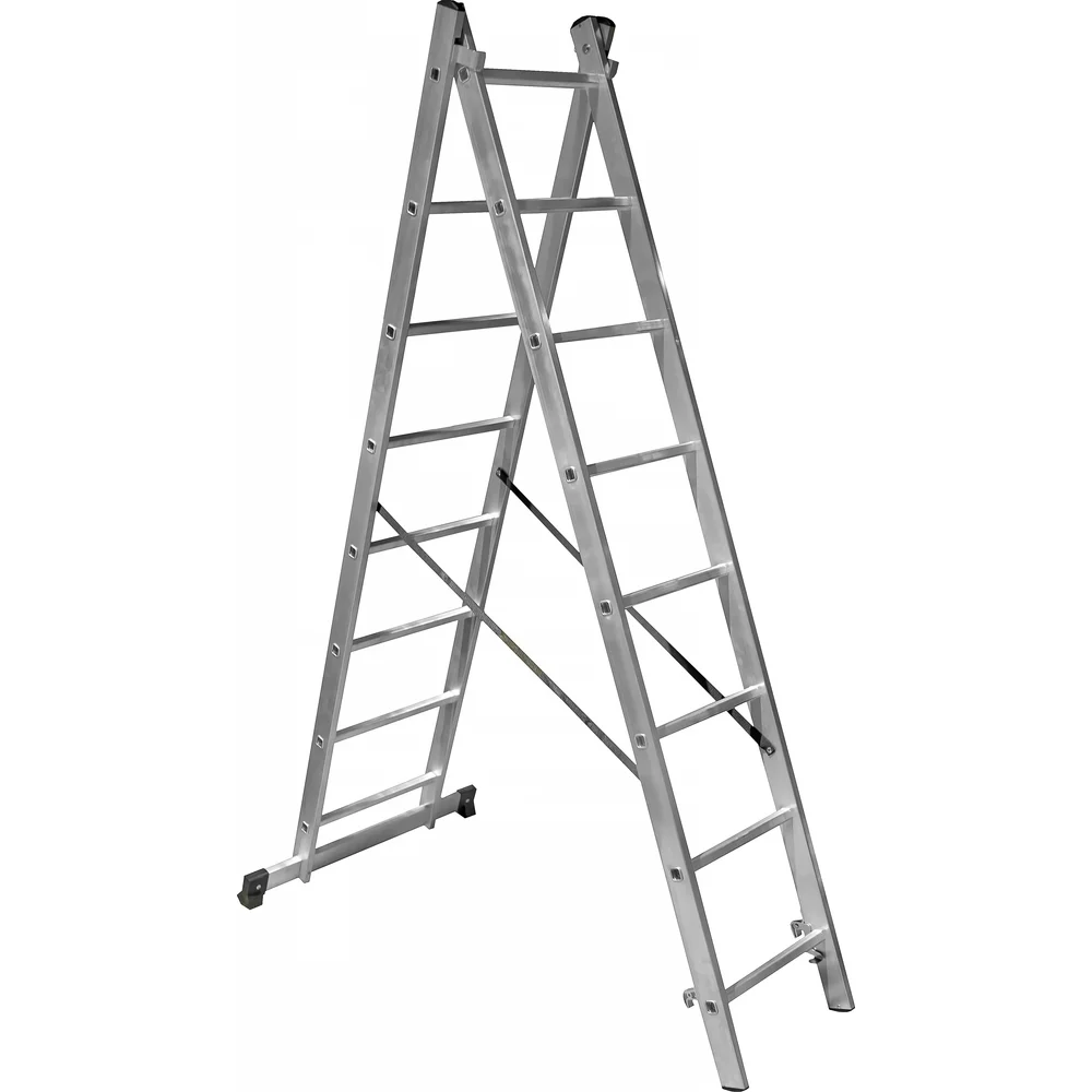 фото двухсекционная лестница gigant l-02 2х8 4,67 м