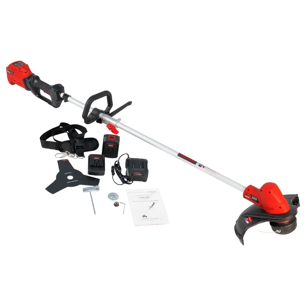 фото аккумуляторный бесщеточный триммер verton garden green pro bbr-2030d