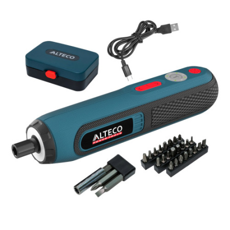 фото аккумуляторная отвертка прямая alteco csd 4v t